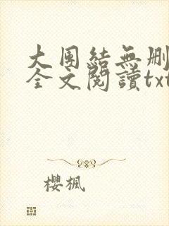 大团结无删减版全文阅读txt