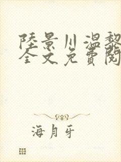 陆景川温黎小说全文免费阅读