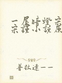 一屋暗灯宋星阑宋谨小说原版