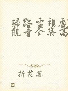 归路电视剧免费观看全集高清完整版