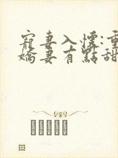 宠妻入怀:重生娇妻有点甜
