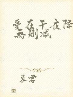 爱在午夜降临前 无删减
