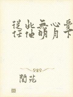 从此无心爱良夜任他明月下西楼封面