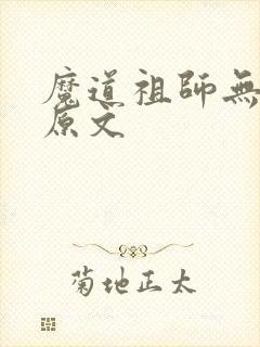 魔道祖师无删减原文