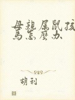 母亲属鼠孩子属马怎么办封面