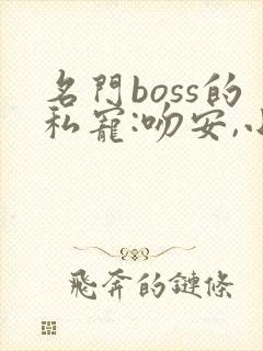 名门boss的私宠:吻安,小甜妻