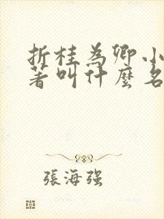折桂为卿小说原著叫什么名字封面