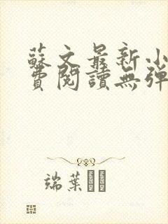 苏文最新小说免费阅读无弹窗