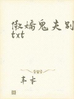 傲娇鬼夫别乱来txt封面