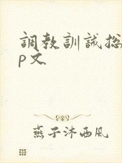 调教训诫总裁sp文封面
