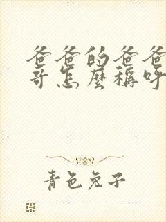 爸爸的爸爸的哥哥怎么称呼封面
