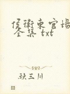 侯卫东官场笔记 全集 txt
