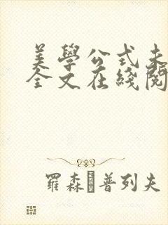 美学公式未删减全文在线阅读