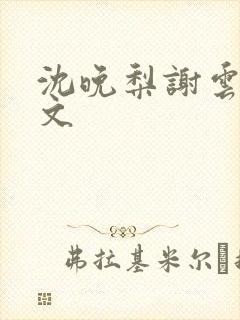 沈晚梨谢云迟全文
