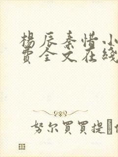 杨辰秦惜小说免费全文在线阅读最新章节