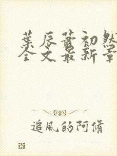 叶辰萧初然小说全文最新章节免费阅读