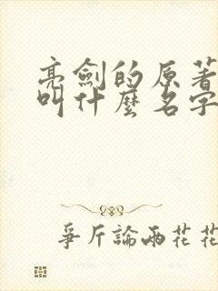 亮剑的原著小说叫什么名字
