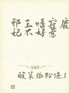 邪王嗜宠废材医妃不好惹