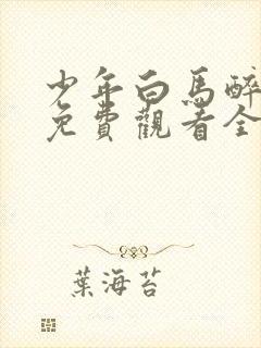 少年白马醉春风免费观看全集40集