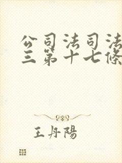 公司法司法解释三第十七条封面