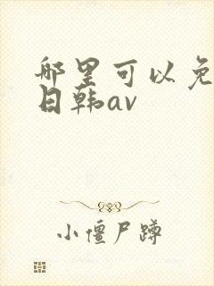 哪里可以免费看日韩av封面