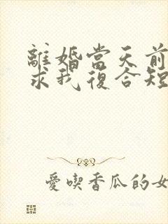 离婚当天前夫跪求我复合短剧完整版