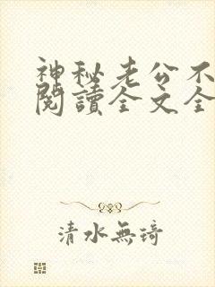 神秘老公不见面阅读全文全文