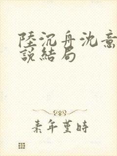 陆沉舟沈意欢小说结局封面