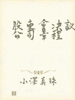股东会决议修改公司章程