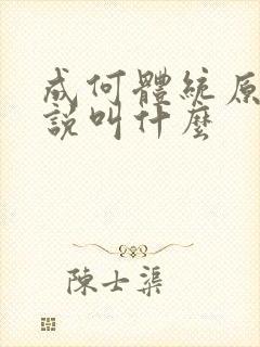 成何体统原著小说叫什么