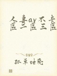 人妻av不卡一区二区三区