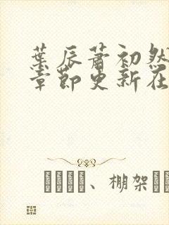 叶辰萧初然最新章节更新在线阅读