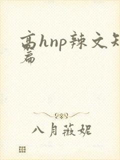 高hnp辣文短篇封面