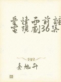 爱情面前谁怕谁电视剧36集免费看