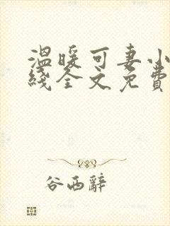 温暖可妻小说在线全文免费阅读封面