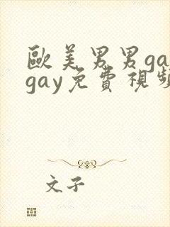 欧美男男gaygay免费视频