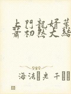 上门龙婿叶辰,萧初然大结局叶辰,萧初然章节