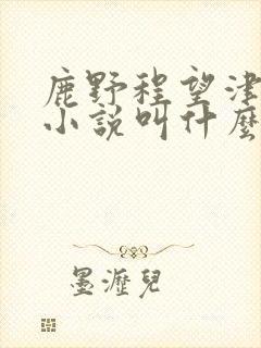 鹿野程望津原著小说叫什么名字