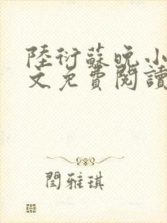 陆衍苏晚小说全文免费阅读封面