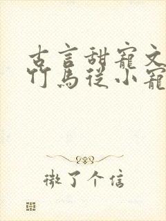 古言甜宠文青梅竹马从小宠到大