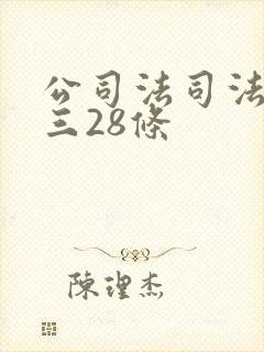 公司法司法解释三28条封面