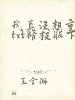 我真没想重生啊txt精校版下载