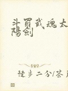 斗罗武魂太极阴阳剑