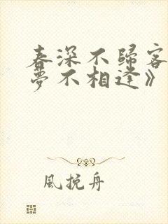 春深不归客,清梦不相逢》