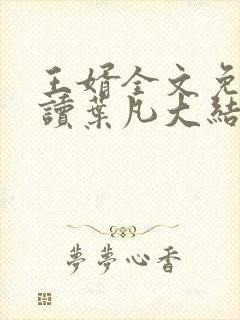 王婿全文免费阅读叶凡大结局