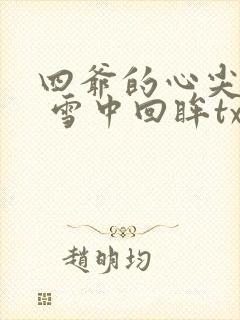 四爷的心尖宠妃 雪中回眸txt