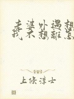 老婆外遇想离婚我不想离怎么办