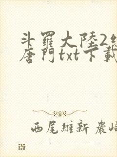 斗罗大陆2绝世唐门txt下载全本封面