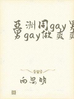 亚洲同gay男男gay做爽爽的视频