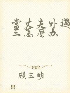 当丈夫外遇找小三怎么办封面